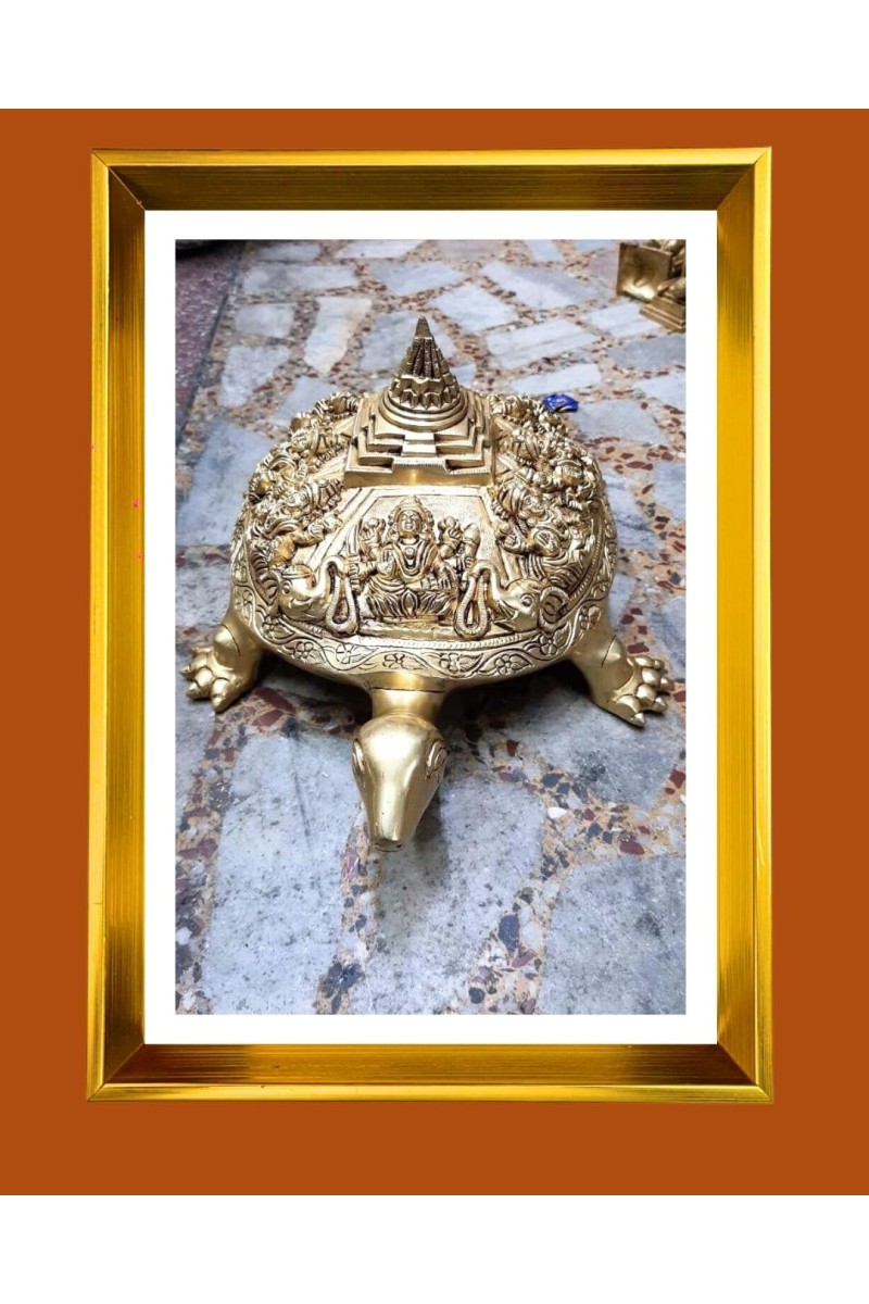 Golden Photo Frame - 10x14 Inches | Elegant Wooden Frame For Home, Office & Temple Decoration | Spiritual Wall & Table Decor and Gift Item