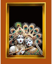 Golden Photo Frame - 10x14 Inches | Elegant Wooden Frame For Home, Office & Temple Decoration | Spiritual Wall & Table Decor and Gift Item