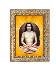 Mahavatar Babaji Spiritual Guru Digital Photo In Designer Frame, Size 10x16 Inch | Hindu Religious Picture For Home Temple, Office & Gift | Wall Art & Pooja Decor (F10499)
