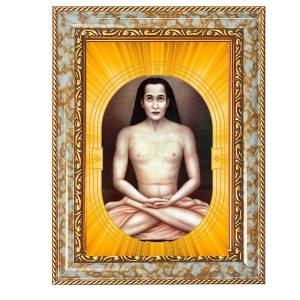 Mahavatar Babaji Spiritual Guru Digital Photo In Designer Frame, Size 14x18 Inch | Hindu Religious Picture For Home Temple, Office & Gift | Wall Art & Pooja Decor (F10499)