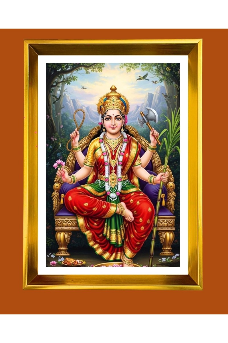 Golden Photo Frame - 10x14 Inches | Elegant Wooden Frame For Home, Office & Temple Decoration | Spiritual Wall & Table Decor and Gift Item
