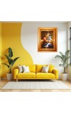 Yashoda Lord Krishna Golden Designer Photo Frame | 16x20 Inch Religious Wall Hanging Frame For Home & Office Decoration | Hindu Deity Spiritual Gift Item