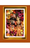 Divine Radha Krishna Golden Photo Frame - 12x16 Inches | Elegant Wooden Frame For Home, Office & Temple Decoration | Spiritual Wall & Table Decor And Gift Item (F9834)