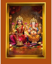Golden Photo Frame - 10x14 Inches | Elegant Wooden Frame For Home, Office & Temple Decoration | Spiritual Wall & Table Decor and Gift Item
