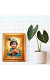 Maa Kaali Golden Designer Photo Frame | 16x20 Inch Religious Wall Hanging Frame For Home, Office Decoration and Spiritual Gift Item (M2)