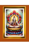 Lord Shiva Golden Photo Frame - 14x18 Inches | Elegant Wooden Frame For Home, Office & Temple Decoration | Spiritual Wall & Table Decor And Gift Item (F9909)