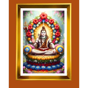 Lord Shiva Golden Photo Frame - 10x14 Inches | Elegant Wooden Frame For Home, Office & Temple Decoration | Spiritual Wall & Table Decor And Gift Item (F9909) Lord Shiva Golden Photo Frame - 10x14 Inches | Elegant Wooden Frame For Home, Office & Temple Decoration | Spiritual Wall & Table Decor And Gift Item (F9909)