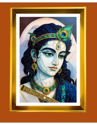 Golden Photo Frame - 10x14 Inches | Elegant Wooden Frame For Home, Office & Temple Decoration | Spiritual Wall & Table Decor and Gift Item
