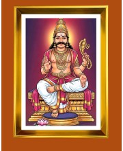 Golden Photo Frame - 10x14 Inches | Elegant Wooden Frame For Home, Office & Temple Decoration | Spiritual Wall & Table Decor and Gift Item