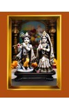 Golden Photo Frame - 10x14 Inches | Elegant Wooden Frame For Home, Office & Temple Decoration | Spiritual Wall & Table Decor and Gift Item