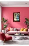 Peaceful Buddha Photo Frame For Wall & Table | 7x9 Inch Golden Cherry Finish | Decorative Peaceful Buddha Photo Frame For Home, Office & Pooja Room (F11420)