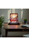 Car Desk/Table Top Lord Jagannath Wooden Photo Stand 3x4 Inches, Compact & Stylish Spiritual Display For Car, Home & Office (Pack Of 1) (F14497)