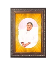 Mata Amritanandamayi Spiritual Guru Digital Photo In Designer Frame, Size 10x16 Inch | Hindu Religious Picture For Home Temple, Office & Gift | Wall Art & Pooja Decor (F10462)