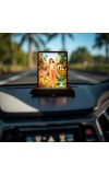 Car Desk/Table Top Lord Krishna Wooden Photo Stand 3x4 Inches, Compact & Stylish Spiritual Display For Car, Home & Office (Pack Of 1) (F14651)