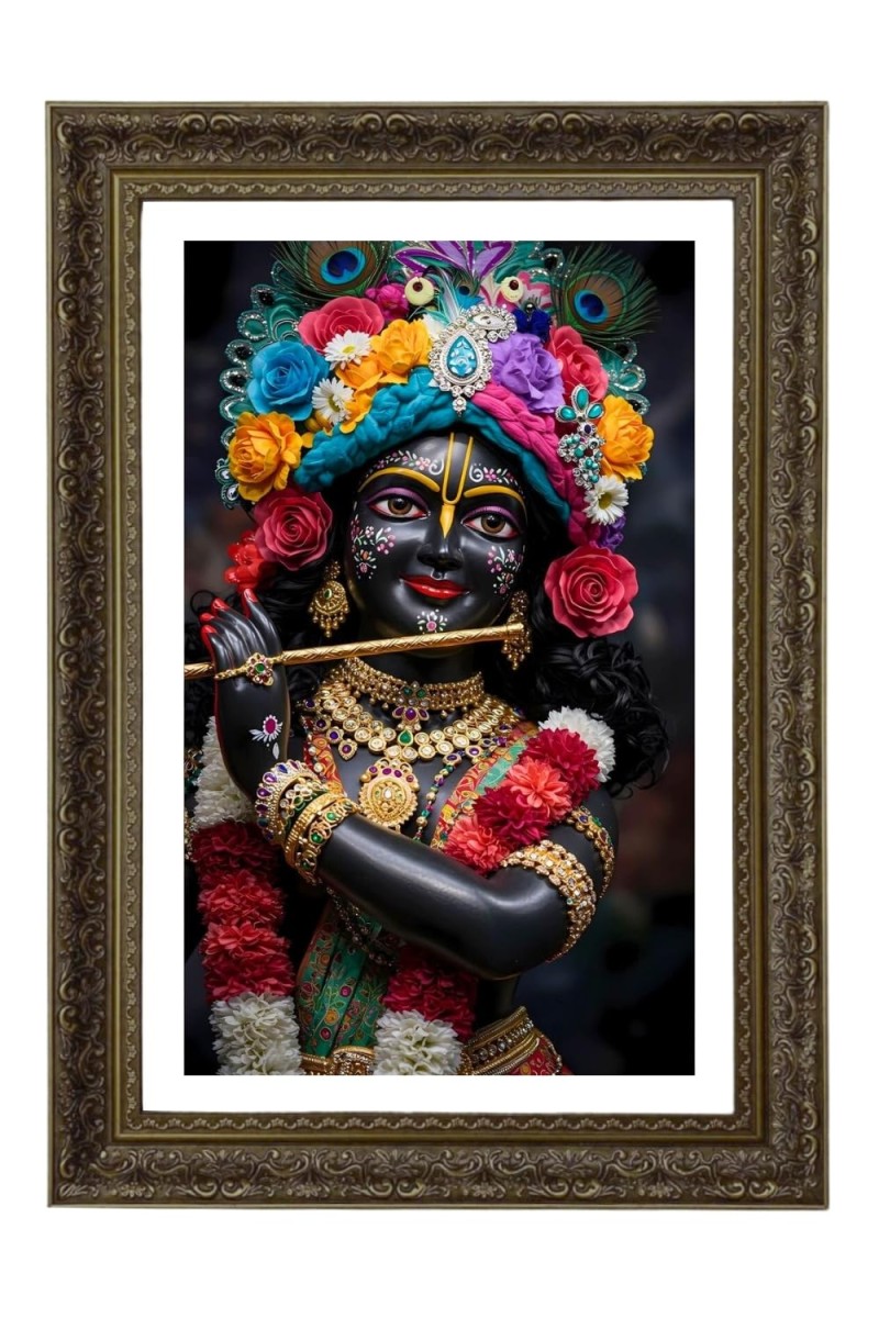 Lord Krishna Big Photo Frame - 20x28 Inches For Home,Temple & Office Decoration (F10664)