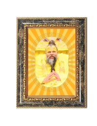 Shri Premanand Govind Sharan Ji Maharaj Spiritual Guru Digital Photo In Designer Frame, Size 8x12 Inch | Hindu Religious Picture For Home Temple, Office & Gift | Wall Art & Pooja Decor (F10425)