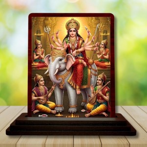 Car Desk/Table Top Maa Durga Wooden Photo Stand 3x4 Inches, Compact & Stylish Spiritual Display For Car, Home & Office (Pack Of 1) (F15060) Car Desk/Table Top Maa Durga Wooden Photo Stand 3x4 Inches, Compact & Stylish Spiritual Display For Car, Home & Office (Pack Of 1) (F15060)