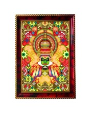 Kathakali Photo Frame For Wall & Table | 7x9 Inch Golden Cherry Finish | Decorative Kathakali Photo Frame For Home, Office & Pooja Room (F11341)