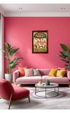 Go Matha Kamadhenu Photo Frame For Wall & Table | 7x9 Inch Golden Cherry Finish | Decorative Go Matha Kamadhenu Photo Frame For Home, Office & Pooja Room (F11805)