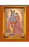Golden Photo Frame - 10x14 Inches | Elegant Wooden Frame For Home, Office & Temple Decoration | Spiritual Wall & Table Decor and Gift Item