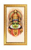 Kathakali Digital Golden Color Photo Frame | Hindu Religious Wall Decor | 8x15 Inches - Inspirational Wall Art For Office, Home Decor - Ideal Spiritual Gift (F10322)