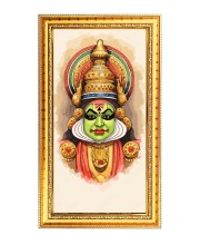 Kathakali Digital Golden Color Photo Frame | Hindu Religious Wall Decor | 10x17 Inches - Inspirational Wall Art For Office, Home Decor - Ideal Spiritual Gift (F10322)