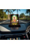 Car Desk/Table Top Lord Dattatreya Wooden Photo Stand 3x4 Inches, Compact & Stylish Spiritual Display For Car, Home & Office (Pack Of 1) (F14337)