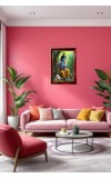 Lord Sri Krishna Photo Frame For Wall & Table | 7x9 Inch Golden Cherry Finish | Decorative Lord Sri Krishna Photo Frame For Home, Office & Pooja Room (F11366)