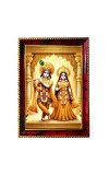 Lord Krishna And Radha Photo Frame For Wall & Table | 7x9 Inch Golden Cherry Finish | Decorative Lord Krishna And Radha Photo Frame For Home, Office & Pooja Room (F11656)
