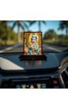 Car Desk/Table Top Lord Bal Krishna Wooden Photo Stand 3x4 Inches, Compact & Stylish Spiritual Display For Car, Home & Office (Pack Of 1) (F15130)