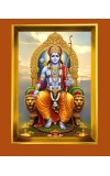 Lord Ram Golden Photo Frame - 10x14 Inches | Elegant Wooden Frame For Home, Office & Temple Decoration | Spiritual Wall & Table Decor And Gift Item (F9897)