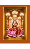 Mata Lakhsmi Golden Photo Frame - 16x20 Inches | Elegant Wooden Frame For Home, Office & Temple Decoration | Spiritual Wall & Table Decor And Gift Item (F9560)