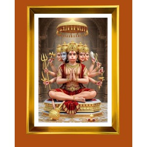 Lord Hanuman Golden Photo Frame - 18x22 Inches | Elegant Wooden Frame For Home, Office & Temple Decoration | Spiritual Wall & Table Decor And Gift Item (F9552) Lord Hanuman Golden Photo Frame - 18x22 Inches | Elegant Wooden Frame For Home, Office & Temple Decoration | Spiritual Wall & Table Decor And Gift Item (F9552)