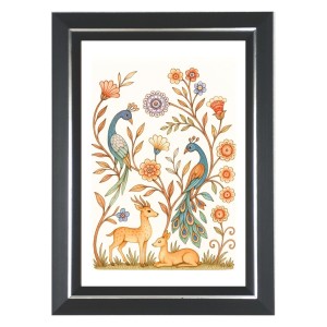 Peacocks, Deer, And Flowers Photo Wall & Table Frame | 12x16 Inch Black Designer | Perfect For Gifting & Home Decor (F9662) Peacocks, Deer, And Flowers Photo Wall & Table Frame | 12x16 Inch Black Designer | Perfect For Gifting & Home Decor (F9662)