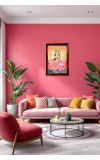 Goddess Gayatri Mata Photo Frame For Wall & Table | 7x9 Inch Golden Cherry Finish | Decorative Goddess Gayatri Mata Photo Frame For Home, Office & Pooja Room (F11352)