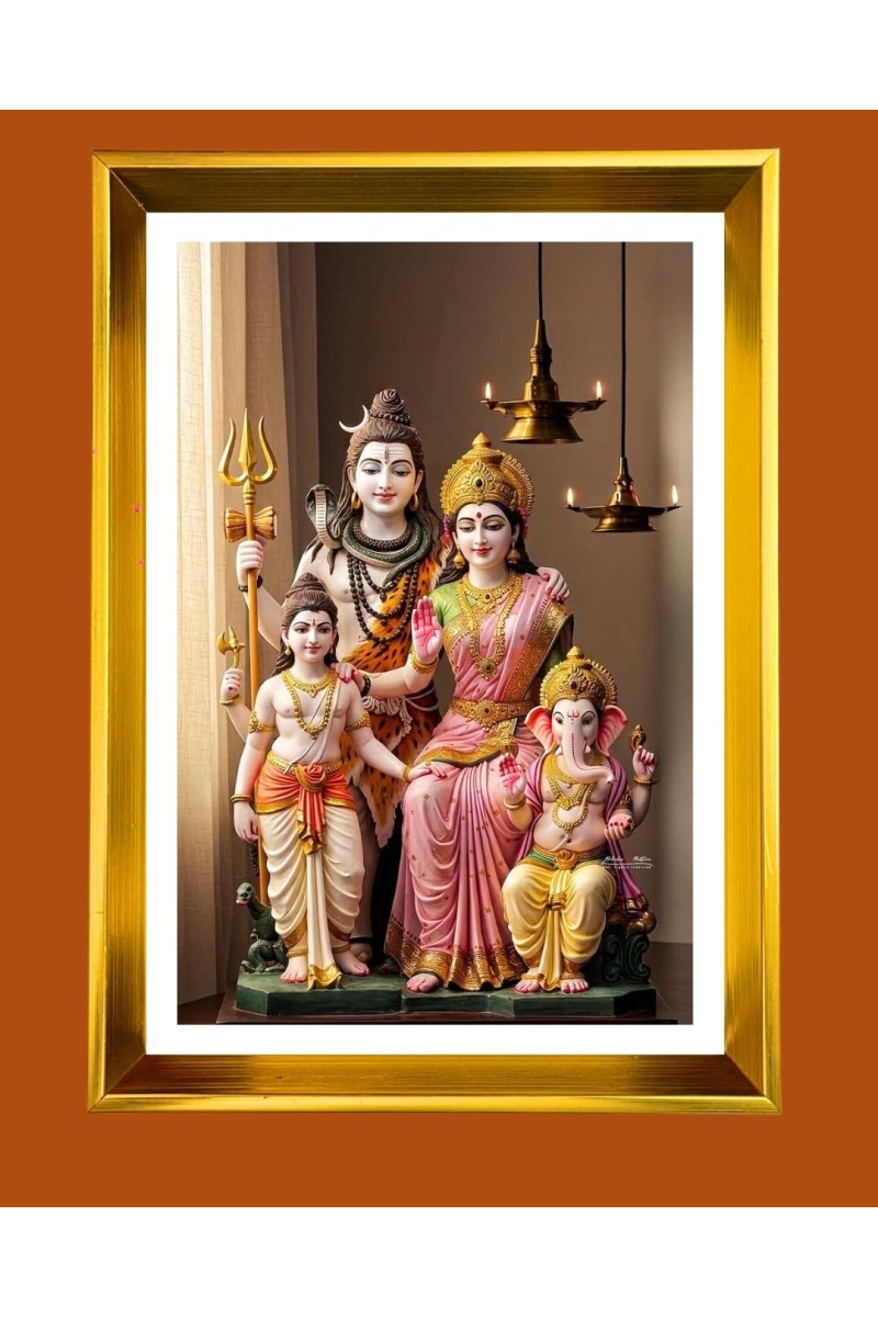 Golden Photo Frame - 10x14 Inches | Elegant Wooden Frame For Home, Office & Temple Decoration | Spiritual Wall & Table Decor and Gift Item
