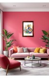 God Sri Krishna With Flute Photo Frame For Wall & Table | 7x9 Inch Golden Cherry Finish | Decorative God Sri Krishna With Flute Photo Frame For Home, Office & Pooja Room (F11408)