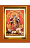 Mata Kaali Golden Photo Frame - 16x20 Inches | Elegant Wooden Frame For Home, Office & Temple Decoration | Spiritual Wall & Table Decor And Gift Item (F9697)