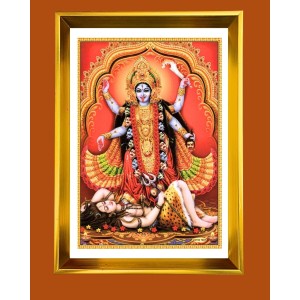 Mata Kaali Golden Photo Frame - 12x16 Inches | Elegant Wooden Frame For Home, Office & Temple Decoration | Spiritual Wall & Table Decor And Gift Item (F9697) Mata Kaali Golden Photo Frame - 12x16 Inches | Elegant Wooden Frame For Home, Office & Temple Decoration | Spiritual Wall & Table Decor And Gift Item (F9697)