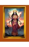 Goddess Kali Golden Photo Frame - 10x14 Inches | Elegant Wooden Frame For Home, Office & Temple Decoration | Spiritual Wall & Table Decor and Gift Item