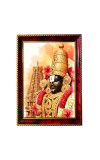 Lord Venkateshwara Photo Frame For Wall & Table | 7x9 Inch Golden Cherry Finish | Decorative Lord Venkateshwara Photo Frame For Home, Office & Pooja Room (F11668)