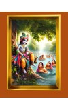 Golden Photo Frame - 10x14 Inches | Elegant Wooden Frame For Home, Office & Temple Decoration | Spiritual Wall & Table Decor and Gift Item