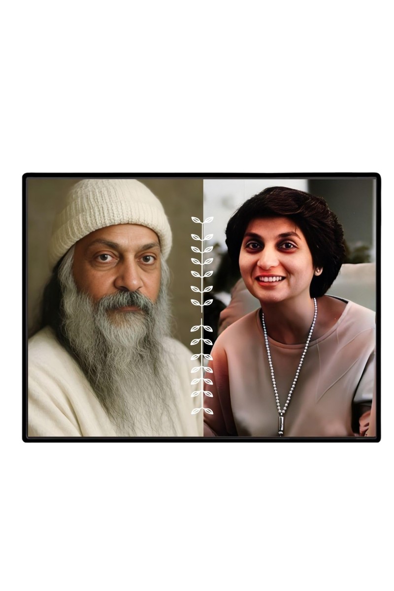 Acharya Rajneesh (Oshoo) &Maa Anand Sheela Laminated Photo - 7x9 Inches, Divine Blessings For Home & Office And Temple Decoration (F16173)