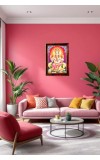 Lord Ganapathi Photo Frame For Wall & Table | 7x9 Inch Golden Cherry Finish | Decorative Lord Ganapathi Photo Frame For Home, Office & Pooja Room (F11822)