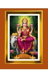 Mata Laxmi Golden Photo Frame - 12x16 Inches | Elegant Wooden Frame For Home, Office & Temple Decoration | Spiritual Wall & Table Decor And Gift Item (F9803)