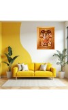 Lord Rama And Sita Golden Designer Photo Frame | 10x14 Inch Religious Wall Hanging Frame For Home & Office Decoration | Hindu Deity Spiritual Gift Item