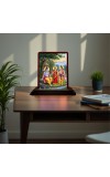 Car Desk/Table Top Lord Rama Sita And Lakshman Wooden Photo Stand 3x4 Inches, Compact & Stylish Spiritual Display For Car, Home & Office (Pack Of 1) (F14295)