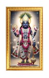 Lord Vishnu Digital Golden Color Photo Frame | Hindu Religious Wall Decor | 10x17 Inches - Inspirational Wall Art For Office, Home Decor - Ideal Spiritual Gift (F10227)
