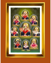 Navaa Durga Devi Golden Photo Frame - 10x14 Inches | Elegant Wooden Frame For Home, Office & Temple Decoration | Spiritual Wall & Table Decor and Gift Item