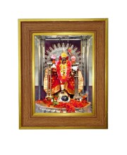 Kali Mata BhAvataarini Photo Frame 10x14 Inches-Brown Wooden Frame For Home, Office & Temple Decoration And Gifting (F6411)